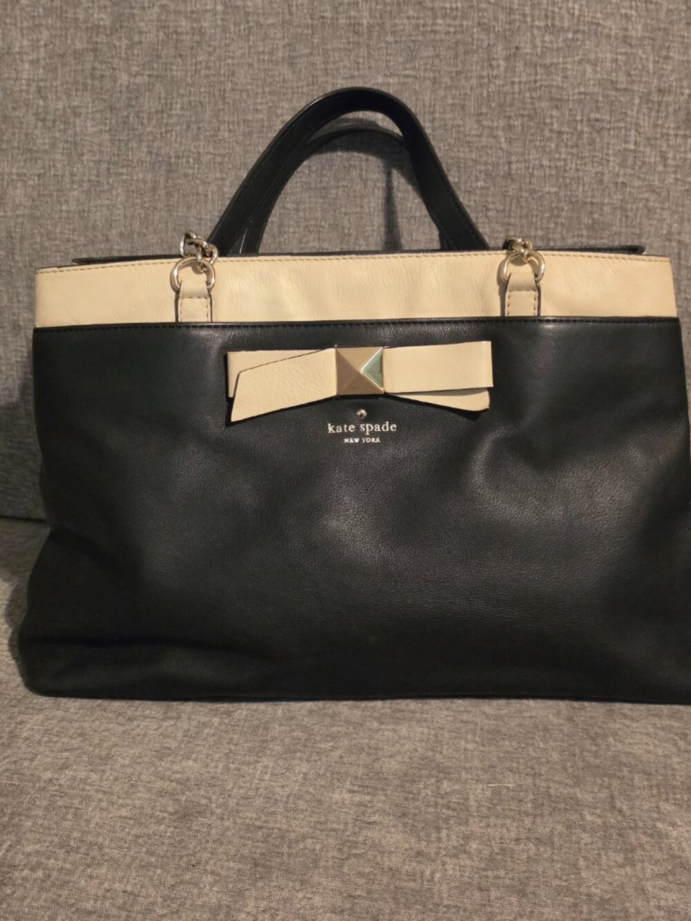 Kate Spade Hancock Park Maryanne Black and Cream Bag